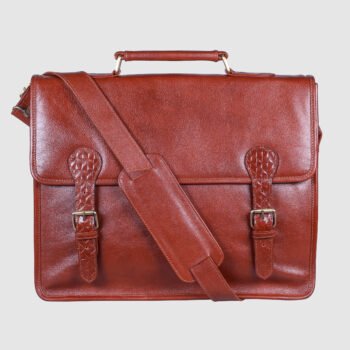 Premeium Tan Leather Satchel PRINT COLLECTION